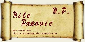 Mile Papović vizit kartica